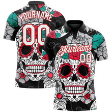 Загрузить изображение в средство просмотра галереи, Custom Black White-Red 3D Skull Fashion Performance Golf Polo Shirt
