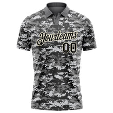 Charger l&#39;image dans la galerie, Custom Camo Black-Cream Performance Salute To Service Golf Polo Shirt
