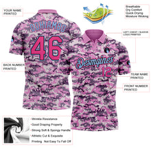 Загрузить изображение в средство просмотра галереи, Custom Camo Pink-Light Blue Performance Salute To Service Golf Polo Shirt
