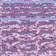 Загрузить изображение в средство просмотра галереи, Custom Camo Pink-Light Blue Performance Salute To Service Golf Polo Shirt
