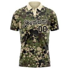 Charger l&#39;image dans la galerie, Custom Camo Black-Cream Performance Salute To Service Golf Polo Shirt
