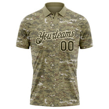 Charger l&#39;image dans la galerie, Custom Camo Olive-Cream Performance Salute To Service Golf Polo Shirt
