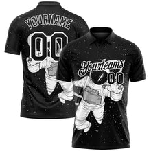 Загрузить изображение в средство просмотра галереи, Custom Black White 3D Pattern Design Astronaut Performance Golf Polo Shirt
