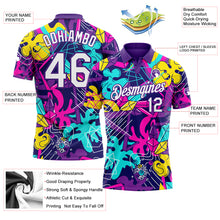 Charger l&#39;image dans la galerie, Custom Graffiti Pattern White-Purple 3D Performance Golf Polo Shirt
