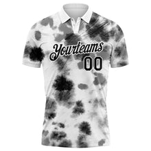 Загрузить изображение в средство просмотра галереи, Custom Tie Dye Black-White 3D Performance Golf Polo Shirt
