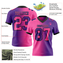 Загрузить изображение в средство просмотра галереи, Custom Purple Pink-Black Mesh Authentic Gradient Fashion Football Jersey
