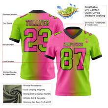 Charger l&#39;image dans la galerie, Custom Neon Green Pink-Black Mesh Authentic Gradient Fashion Football Jersey
