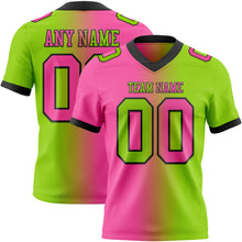 Charger l&#39;image dans la galerie, Custom Neon Green Pink-Black Mesh Authentic Gradient Fashion Football Jersey
