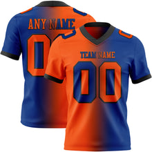 Load image into Gallery viewer, Custom Royal Orange-Black Mesh Authentic Gradient Fashion Football Jersey
