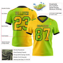 Charger l&#39;image dans la galerie, Custom Neon Green Yellow-Black Mesh Authentic Gradient Fashion Football Jersey
