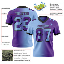 Charger l&#39;image dans la galerie, Custom Purple Light Blue-Black Mesh Authentic Gradient Fashion Football Jersey
