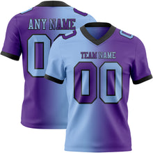 Charger l&#39;image dans la galerie, Custom Purple Light Blue-Black Mesh Authentic Gradient Fashion Football Jersey
