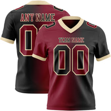 Load image into Gallery viewer, Custom Black Crimson-Cream Mesh Authentic Gradient Fashion Football Jersey
