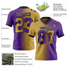 Charger l&#39;image dans la galerie, Custom Purple Old Gold-Black Mesh Authentic Gradient Fashion Football Jersey
