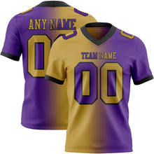 Charger l&#39;image dans la galerie, Custom Purple Old Gold-Black Mesh Authentic Gradient Fashion Football Jersey
