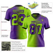 Загрузить изображение в средство просмотра галереи, Custom Purple Neon Green-Black Mesh Authentic Gradient Fashion Football Jersey
