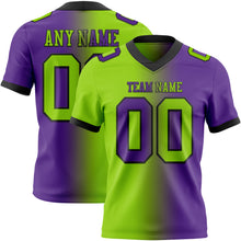 Загрузить изображение в средство просмотра галереи, Custom Purple Neon Green-Black Mesh Authentic Gradient Fashion Football Jersey
