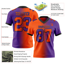 Charger l&#39;image dans la galerie, Custom Purple Orange-Black Mesh Authentic Gradient Fashion Football Jersey
