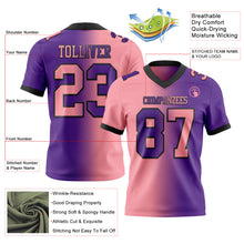 Загрузить изображение в средство просмотра галереи, Custom Purple Medium Pink-Black Mesh Authentic Gradient Fashion Football Jersey
