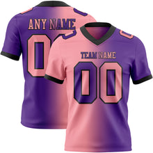 Загрузить изображение в средство просмотра галереи, Custom Purple Medium Pink-Black Mesh Authentic Gradient Fashion Football Jersey
