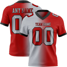 Load image into Gallery viewer, Custom Red Gray-Black Mesh Authentic Gradient Fashion Football Jersey
