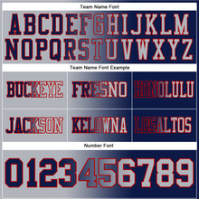 Load image into Gallery viewer, Custom Navy Gray-Red Mesh Authentic Gradient Fashion Football Jersey
