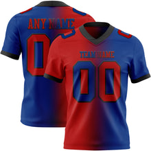 Load image into Gallery viewer, Custom Royal Red-Black Mesh Authentic Gradient Fashion Football Jersey
