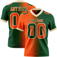 Load image into Gallery viewer, Custom Green Orange-Cream Mesh Authentic Gradient Fashion Football Jersey
