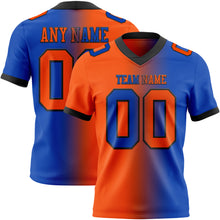 Load image into Gallery viewer, Custom Thunder Blue Orange-Black Mesh Authentic Gradient Fashion Football Jersey
