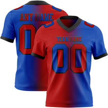 Load image into Gallery viewer, Custom Thunder Blue Red-Black Mesh Authentic Gradient Fashion Football Jersey
