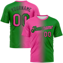 Загрузить изображение в средство просмотра галереи, Custom Grass Green Pink-Black Gradient Fashion Performance T-Shirt
