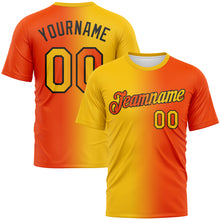 Charger l&#39;image dans la galerie, Custom Orange Yellow-Black Gradient Fashion Performance T-Shirt
