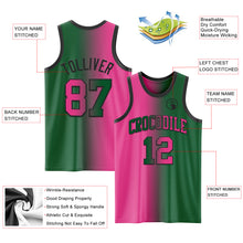 Load image into Gallery viewer, Custom Kelly Green Pink-Black Authentic Gradient Fashion Basketball Jersey
