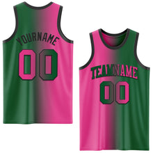 Load image into Gallery viewer, Custom Kelly Green Pink-Black Authentic Gradient Fashion Basketball Jersey
