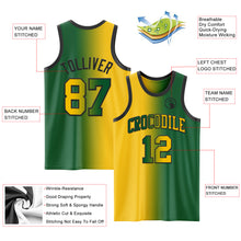 Load image into Gallery viewer, Custom Kelly Green Yellow-Black Authentic Gradient Fashion Basketball Jersey
