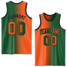 Load image into Gallery viewer, Custom Kelly Green Orange-Black Authentic Gradient Fashion Basketball Jersey
