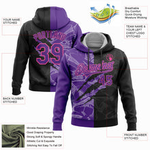 Загрузить изображение в средство просмотра галереи, Custom Stitched Graffiti Pattern Black Purple-Pink 3D Scratch Sports Pullover Sweatshirt Hoodie
