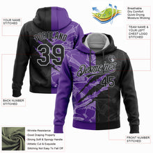 Загрузить изображение в средство просмотра галереи, Custom Stitched Graffiti Pattern Black Purple-Gray 3D Scratch Sports Pullover Sweatshirt Hoodie
