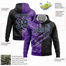 Загрузить изображение в средство просмотра галереи, Custom Stitched Graffiti Pattern Black Purple-Light Blue 3D Scratch Sports Pullover Sweatshirt Hoodie
