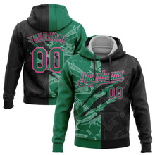 Загрузить изображение в средство просмотра галереи, Custom Stitched Graffiti Pattern Black Kelly Green-Pink 3D Scratch Sports Pullover Sweatshirt Hoodie
