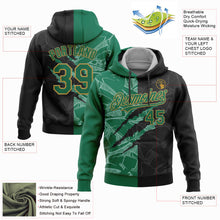 Загрузить изображение в средство просмотра галереи, Custom Stitched Graffiti Pattern Black Kelly Green-Old Gold 3D Scratch Sports Pullover Sweatshirt Hoodie
