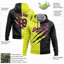 Загрузить изображение в средство просмотра галереи, Custom Stitched Graffiti Pattern Black Neon Yellow-Pink 3D Scratch Sports Pullover Sweatshirt Hoodie
