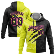 Загрузить изображение в средство просмотра галереи, Custom Stitched Graffiti Pattern Black Neon Yellow-Pink 3D Scratch Sports Pullover Sweatshirt Hoodie
