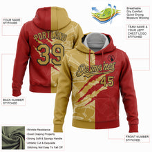 Загрузить изображение в средство просмотра галереи, Custom Stitched Graffiti Pattern Old Gold-Red 3D Scratch Sports Pullover Sweatshirt Hoodie
