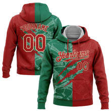 Загрузить изображение в средство просмотра галереи, Custom Stitched Graffiti Pattern Red Kelly Green-City Cream 3D Scratch Sports Pullover Sweatshirt Hoodie
