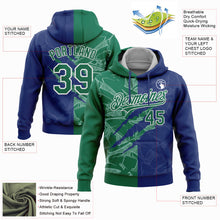 Загрузить изображение в средство просмотра галереи, Custom Stitched Graffiti Pattern Kelly Green Royal-Gray 3D Scratch Sports Pullover Sweatshirt Hoodie
