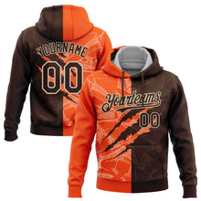 Загрузить изображение в средство просмотра галереи, Custom Stitched Graffiti Pattern Brown Orange-Cream 3D Scratch Sports Pullover Sweatshirt Hoodie
