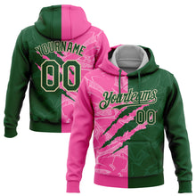 Load image into Gallery viewer, Custom Stitched Graffiti Pattern Green Pink-Cream 3D Scratch Sports Pullover Sweatshirt Hoodie
