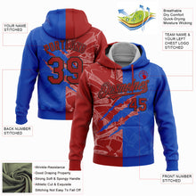 Load image into Gallery viewer, Custom Stitched Graffiti Pattern Red Thunder Blue-Black 3D Scratch Sports Pullover Sweatshirt Hoodie
