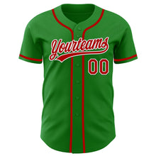 Charger l&#39;image dans la galerie, Custom Grass Green Red-White Authentic Baseball Jersey
